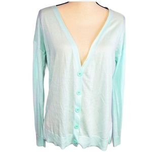 Repantee light teal cardigan sweater medium